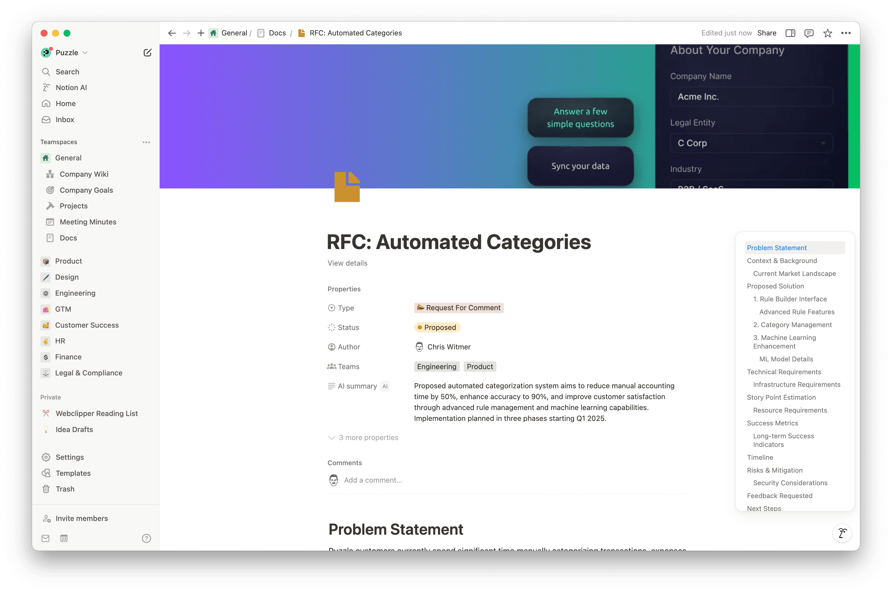 Request for Comment (RFC) docs in Notion provide clear structure, real-time collaboration, and seamless linking to docs and decisions to keep feedback organized and speed up execution.