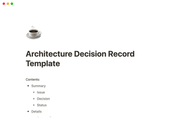Architecture Decision Record Template