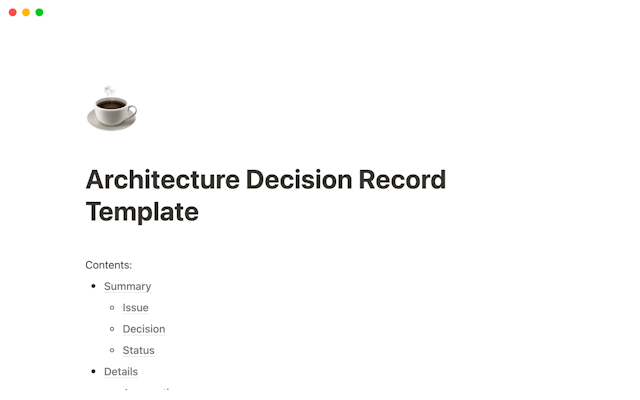 Architecture Decision Record Template